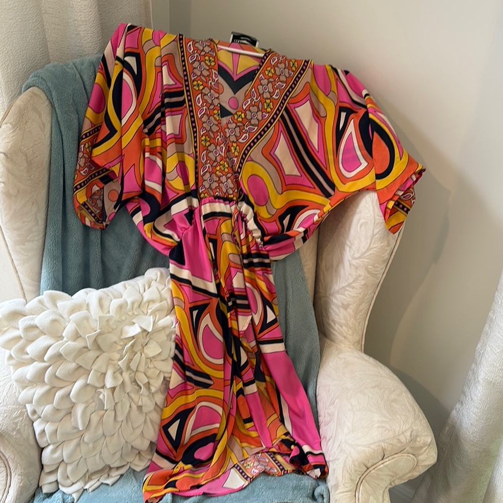 Colorful Geometric Patterned Dress